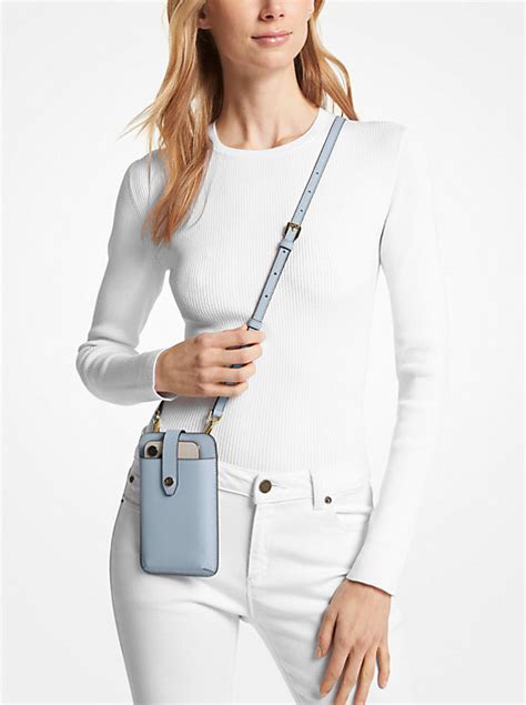 michael michael kors crossgrain leather phone crossbody|Michael Kors Crossbody thick strap.